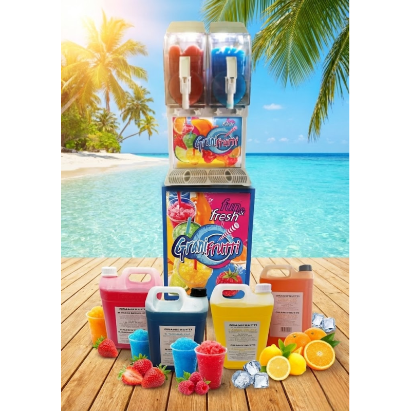 Pack granita IP2 + chariot simple + 4 x 5L sirop granita