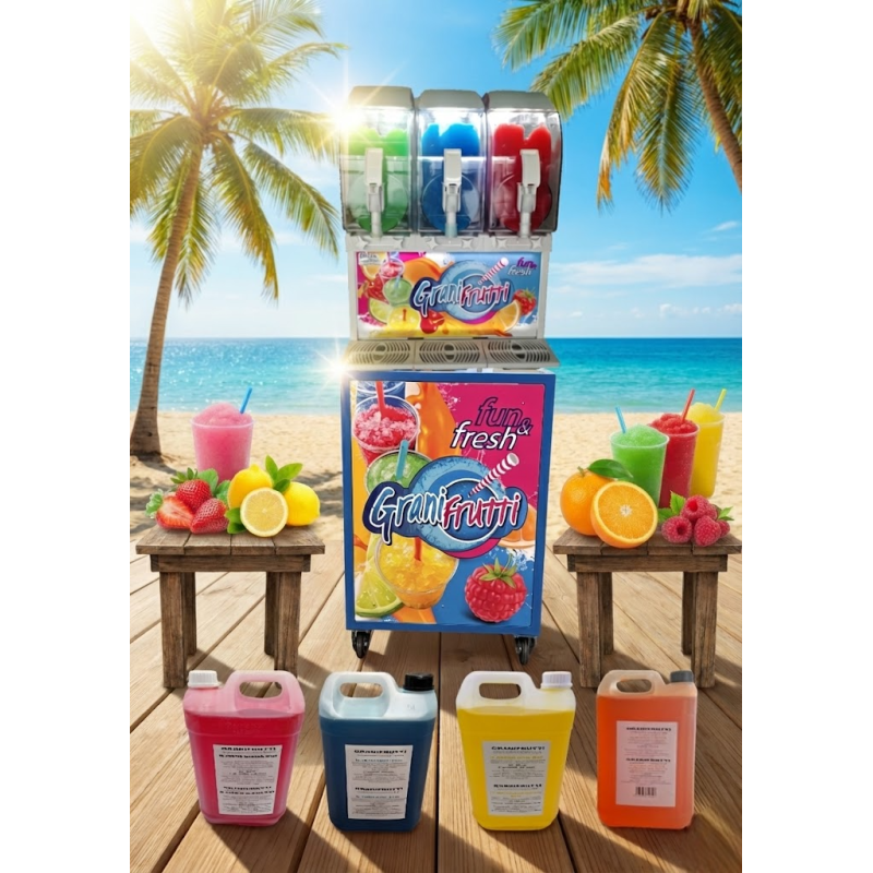 Pack granita IP3 + chariot simple + 4 x 5L sirop granita